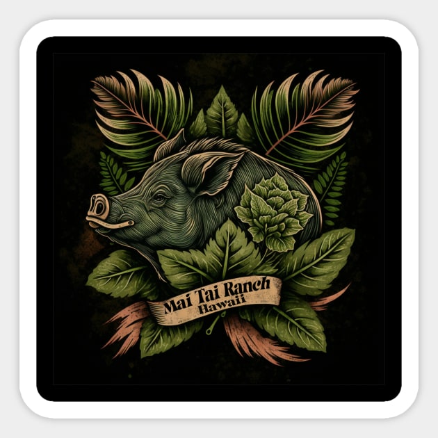 Hawaiian Boar Sticker by Rezzy